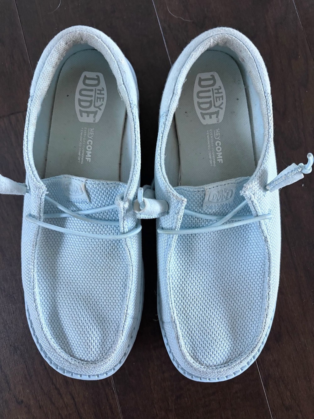 Hey Dude Women’s size 9 Pale Blue Wally Knit Slip-On Shoes